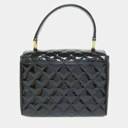 Chanel Kelly Black Patent Leather Handbag