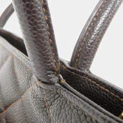 Chanel Medallion Brown Grained Calfskin Leather Tote Bag