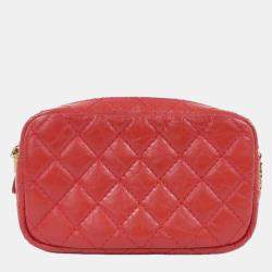 Chanel Quilted Red Calfskin Shoulder Bag