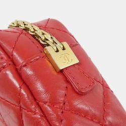 Chanel Quilted Red Calfskin Shoulder Bag