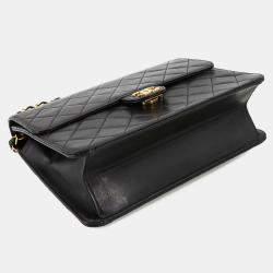 Chanel Flap CC Black Leather Chain Shoulder Bag