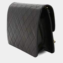 Chanel Flap CC Black Leather Chain Shoulder Bag