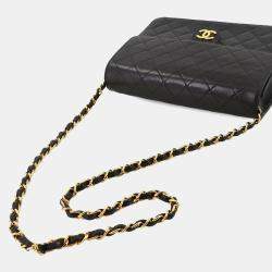 Chanel Flap CC Black Leather Chain Shoulder Bag