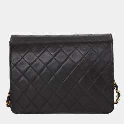 Chanel Flap CC Black Leather Chain Shoulder Bag