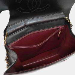 Chanel Flap CC Black Leather Chain Shoulder Bag