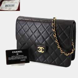 Chanel Flap CC Black Leather Chain Shoulder Bag