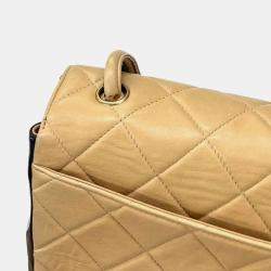Chanel Matelasse Beige/Black Leather Shoulder Bag