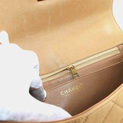 Chanel Matelasse Beige/Black Leather Shoulder Bag