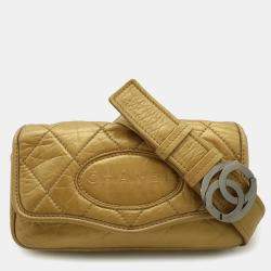 Chanel Coco Mark Gold Calfskin Leather Shoulder Bag