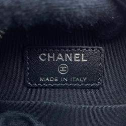 Chanel Star Round Quilted Suede with Crystal Embellished Charms Clutch with Chain 