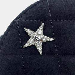 Chanel Star Round Quilted Suede with Crystal Embellished Charms Clutch with Chain 
