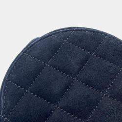 Chanel Star Round Quilted Suede with Crystal Embellished Charms Clutch with Chain 