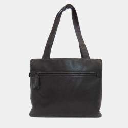 Chanel CC Black Grained Calfskin Tote Bag