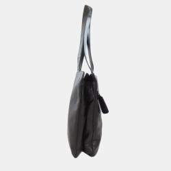 Chanel CC Black Grained Calfskin Tote Bag