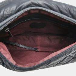 Pre Owned Chanel Quilted Expandable Black Leather Shoulder Bag