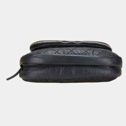 Pre Owned Chanel Quilted Expandable Black Leather Shoulder Bag
