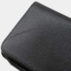 Chanel Coco Mark Chain Wallet Long Caviar Skin Black Bag