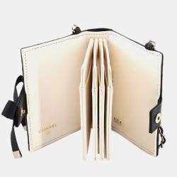 Chanel Matelasse Chain Shoulder Business Card Holder/Card Case Holder Leather Black Gold Metal Fittings Book
