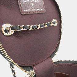 Chanel Quilted Mini Round Vanity Clutch with Chain