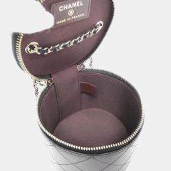 Chanel Quilted Mini Round Vanity Clutch with Chain