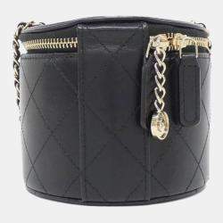 Chanel Quilted Mini Round Vanity Clutch with Chain