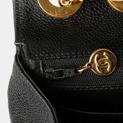 Pre Owned Chanel Black Jumbo XL Caviar Mademoiselle Flap