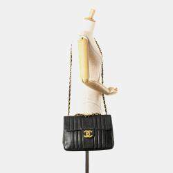 Pre Owned Chanel Black Jumbo XL Caviar Mademoiselle Flap
