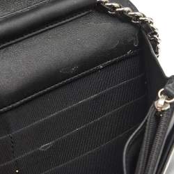 Chanel Black Quilted Patent Leather CC Wallet On Chain