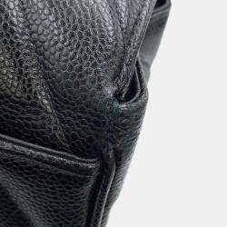 Chanel Chevron Black Caviar Leather Shoulder Bag
