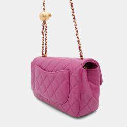 Chanel Mini Matelasse Single Flap Cocoball Chain shoulder Bag Purple Lambskin Size 20