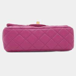 Chanel Mini Matelasse Single Flap Cocoball Chain shoulder Bag Purple Lambskin Size 20