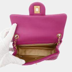 Chanel Mini Matelasse Single Flap Cocoball Chain shoulder Bag Purple Lambskin Size 20