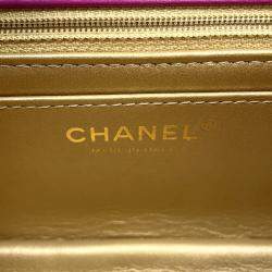 Chanel Mini Matelasse Single Flap Cocoball Chain shoulder Bag Purple Lambskin Size 20