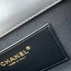Chanel Black Patent Leather Top Handle Bag
