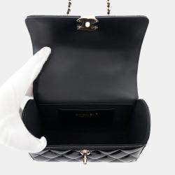 Chanel Black Patent Leather Top Handle Bag