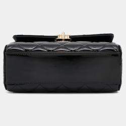 Chanel Black Patent Leather Top Handle Bag