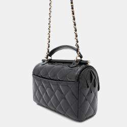 Chanel Black Patent Leather Top Handle Bag
