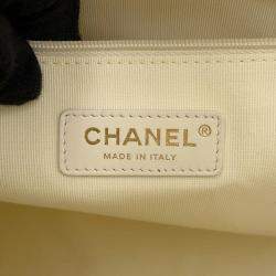 Chanel Shopping Deauville Ecru Red Blue Cotton Leather Tote Bag