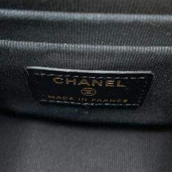 Chanel Black Lambskin Leather Clutch Bag