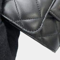 Chanel Black Lambskin Leather Clutch Bag