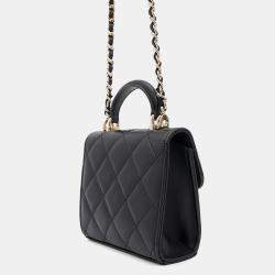 Chanel Black Lambskin Leather Clutch Bag