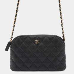 Chanel Matelasse Chainclutch Bag Black Caviar Leather