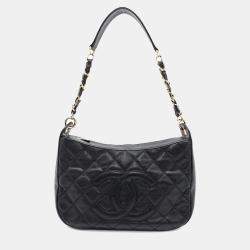 Chanel Matelasse One Belt Bag Black Caviar Leather