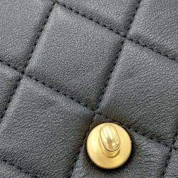 Chanel Small Flap Black Calf Leather Shoulder Bag