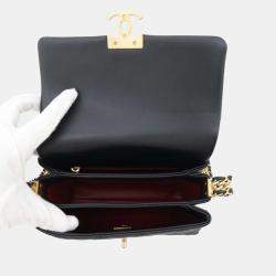 Chanel Small Flap Black Calf Leather Shoulder Bag