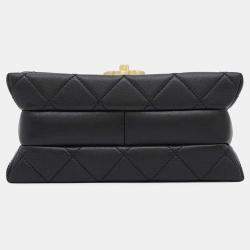 Chanel Small Flap Black Calf Leather Shoulder Bag