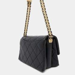 Chanel Small Flap Black Calf Leather Shoulder Bag