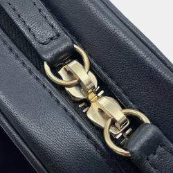 Pre Owned Chanel CC Logo Black Lambskin Crossbody Bag 