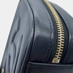 Pre Owned Chanel CC Logo Black Lambskin Crossbody Bag 