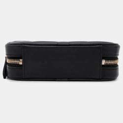Pre Owned Chanel CC Logo Black Lambskin Crossbody Bag 